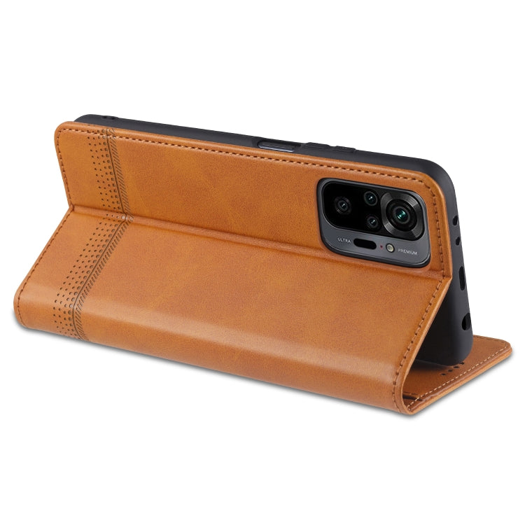For Xiaomi Redmi Note 10 Pro AZNS Magnetic Calf Texture Horizontal Flip Leather Case with Card Slots & Holder & Wallet