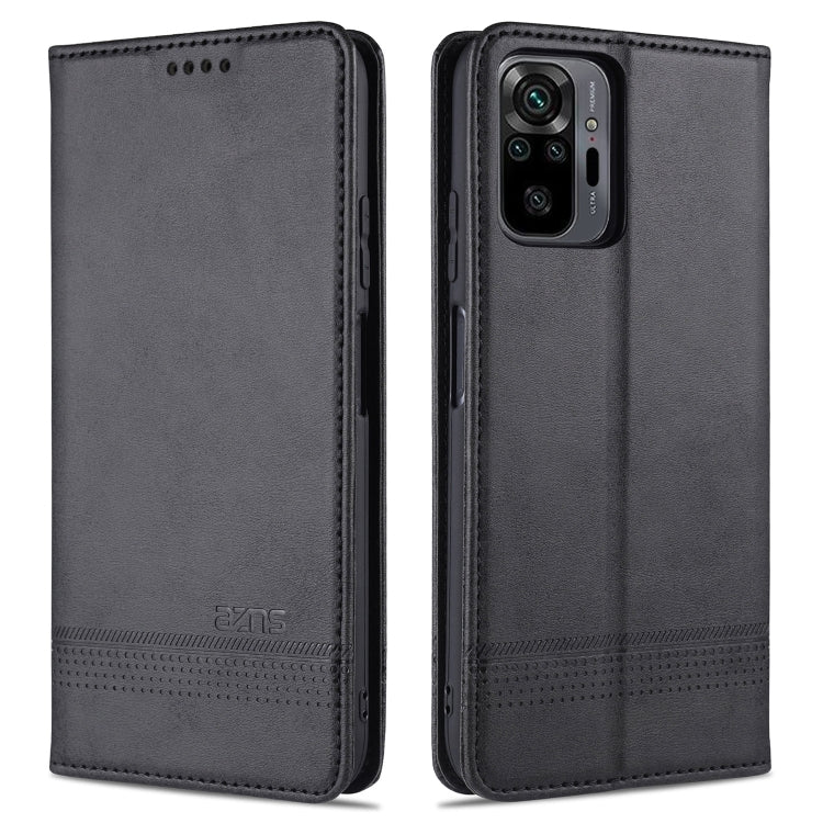 For Xiaomi Redmi Note 10 Pro Max AZNS Magnetic Calf Texture Horizontal Flip Leather Case with Card Slots & Holder & Wallet