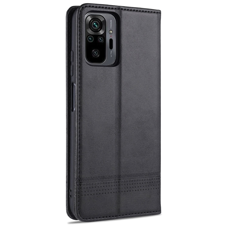 For Xiaomi Redmi Note 10 Pro Max AZNS Magnetic Calf Texture Horizontal Flip Leather Case with Card Slots & Holder & Wallet