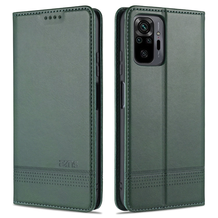 For Xiaomi Redmi Note 10 Pro Max AZNS Magnetic Calf Texture Horizontal Flip Leather Case with Card Slots & Holder & Wallet