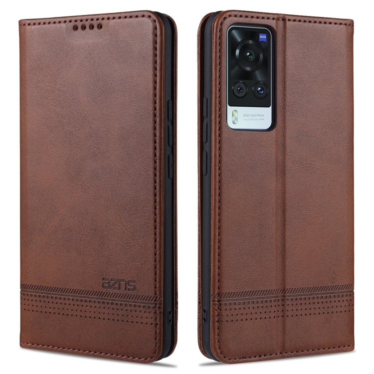 For vivo X60 Pro AZNS Magnetic Calf Texture Horizontal Flip Leather Case with Card Slots & Holder & Wallet