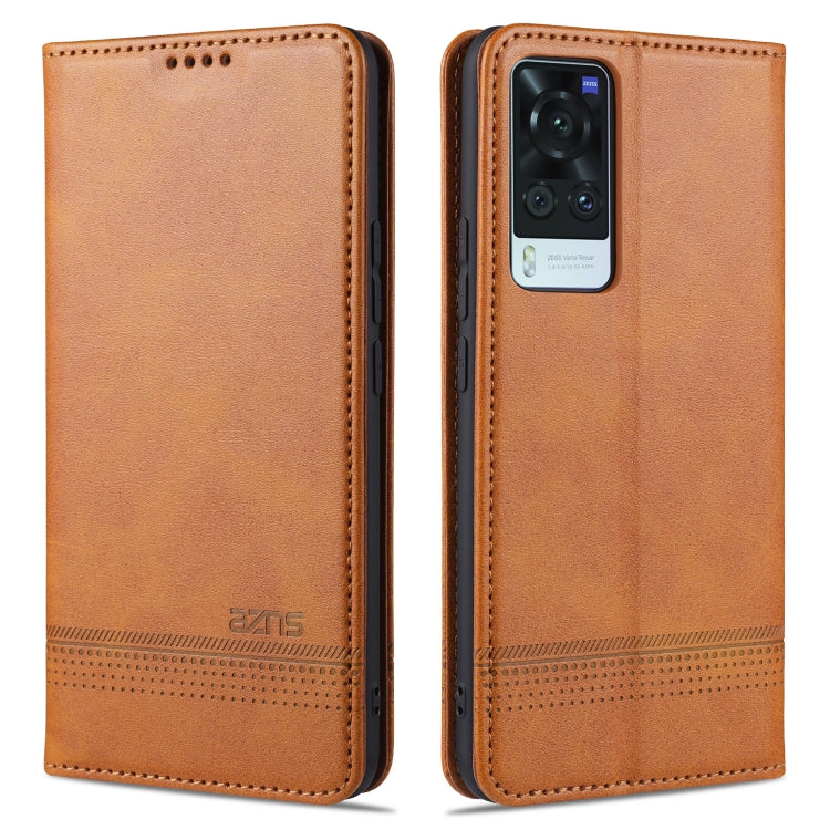 For vivo X60 Pro AZNS Magnetic Calf Texture Horizontal Flip Leather Case with Card Slots & Holder & Wallet