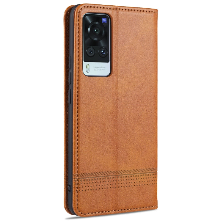 For vivo X60 Pro AZNS Magnetic Calf Texture Horizontal Flip Leather Case with Card Slots & Holder & Wallet