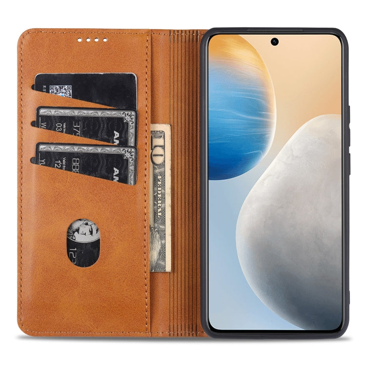 For vivo X60 Pro AZNS Magnetic Calf Texture Horizontal Flip Leather Case with Card Slots & Holder & Wallet