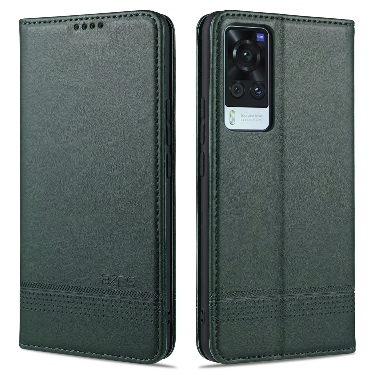 For vivo X60 Pro AZNS Magnetic Calf Texture Horizontal Flip Leather Case with Card Slots & Holder & Wallet
