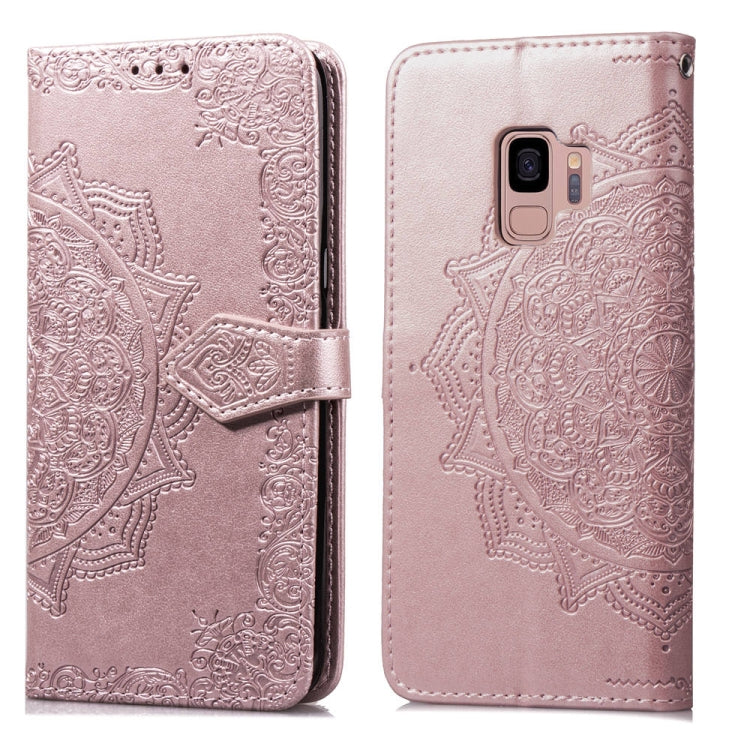 For Galaxy S9 Halfway Mandala Embossing Pattern Horizontal Flip Leather Case with Holder & Card Slots & Wallet & Lanyard