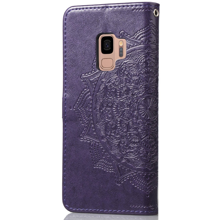For Galaxy S9 Halfway Mandala Embossing Pattern Horizontal Flip Leather Case with Holder & Card Slots & Wallet & Lanyard