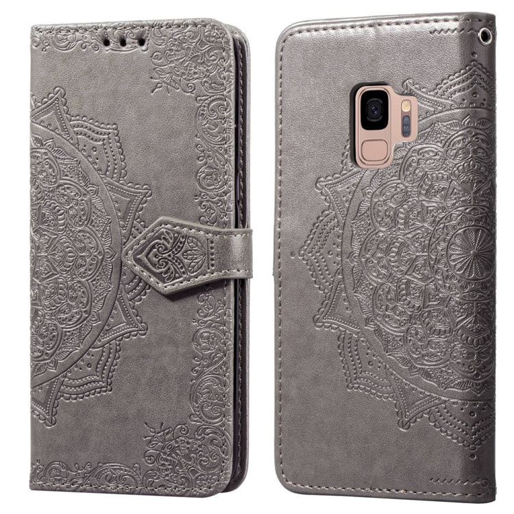 For Galaxy S9 Halfway Mandala Embossing Pattern Horizontal Flip Leather Case with Holder & Card Slots & Wallet & Lanyard