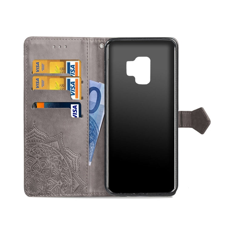 For Galaxy S9 Halfway Mandala Embossing Pattern Horizontal Flip Leather Case with Holder & Card Slots & Wallet & Lanyard