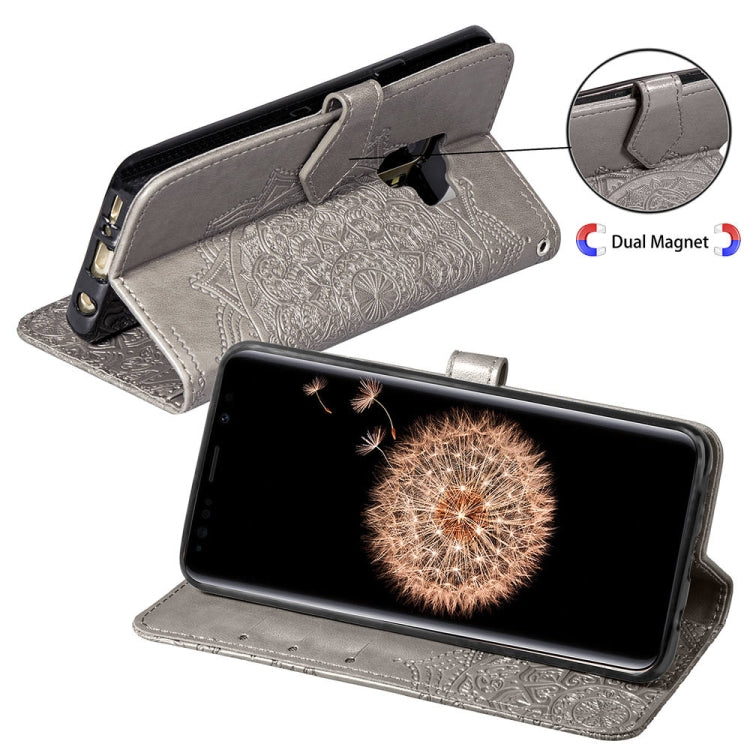 For Galaxy S9 Halfway Mandala Embossing Pattern Horizontal Flip Leather Case with Holder & Card Slots & Wallet & Lanyard
