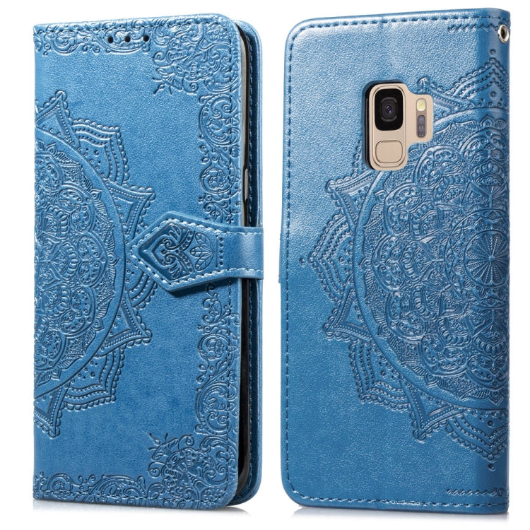 For Galaxy S9 Halfway Mandala Embossing Pattern Horizontal Flip Leather Case with Holder & Card Slots & Wallet & Lanyard