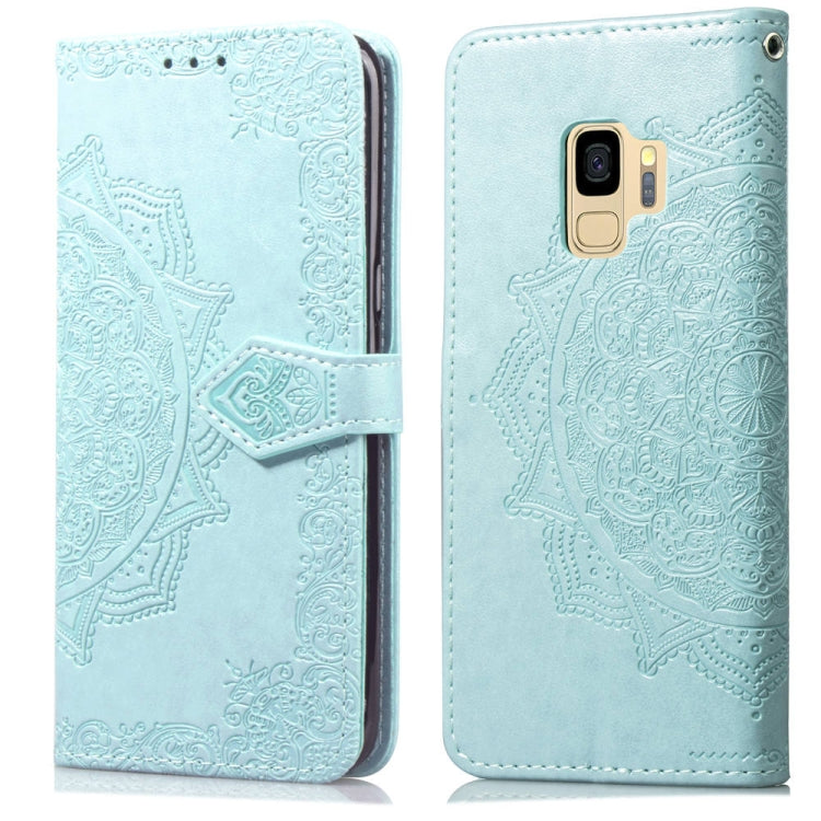 For Galaxy S9 Halfway Mandala Embossing Pattern Horizontal Flip Leather Case with Holder & Card Slots & Wallet & Lanyard
