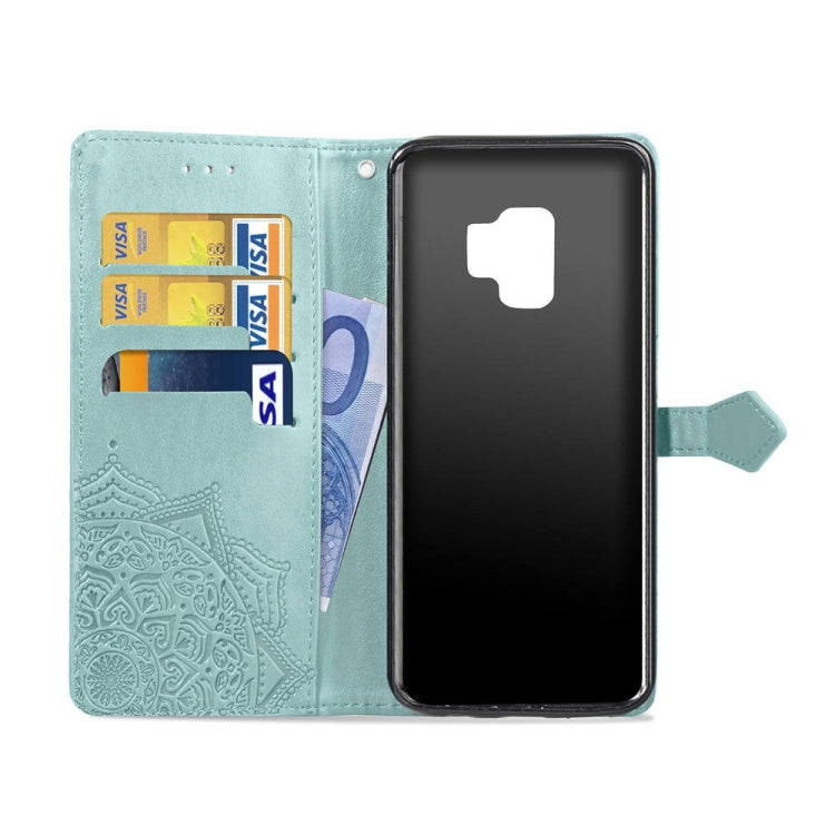 For Galaxy S9 Halfway Mandala Embossing Pattern Horizontal Flip Leather Case with Holder & Card Slots & Wallet & Lanyard