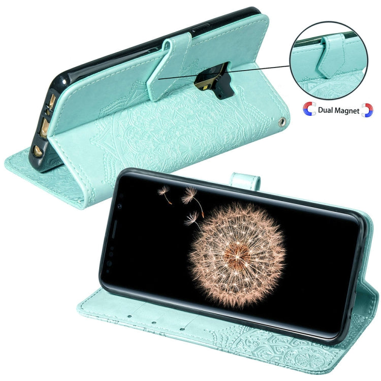 For Galaxy S9 Halfway Mandala Embossing Pattern Horizontal Flip Leather Case with Holder & Card Slots & Wallet & Lanyard