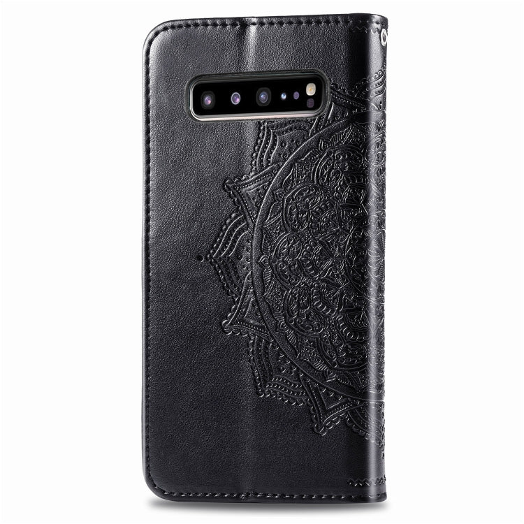 For Galaxy S10 5G Halfway Mandala Embossing Pattern Horizontal Flip Leather Case with Holder & Card Slots & Wallet & Lanyard