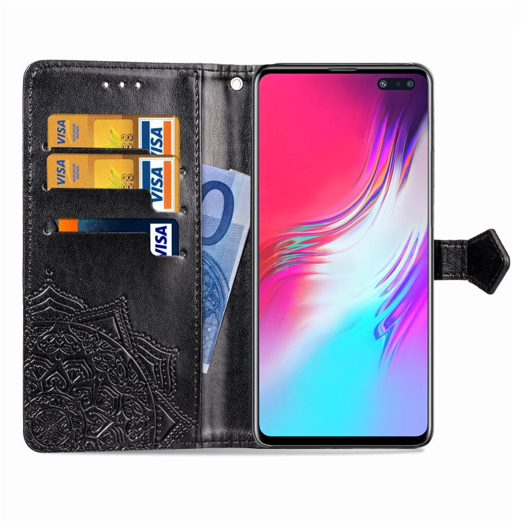 For Galaxy S10 5G Halfway Mandala Embossing Pattern Horizontal Flip Leather Case with Holder & Card Slots & Wallet & Lanyard
