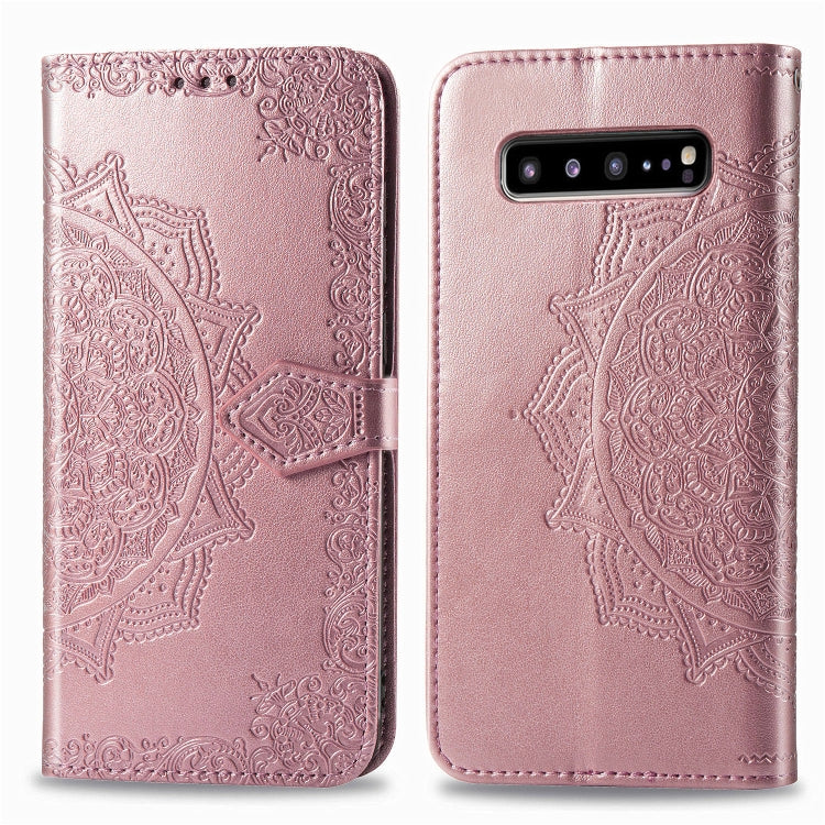 For Galaxy S10 5G Halfway Mandala Embossing Pattern Horizontal Flip Leather Case with Holder & Card Slots & Wallet & Lanyard