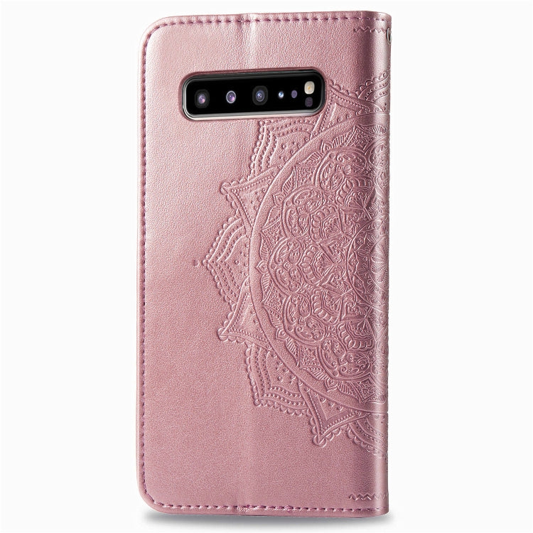 For Galaxy S10 5G Halfway Mandala Embossing Pattern Horizontal Flip Leather Case with Holder & Card Slots & Wallet & Lanyard