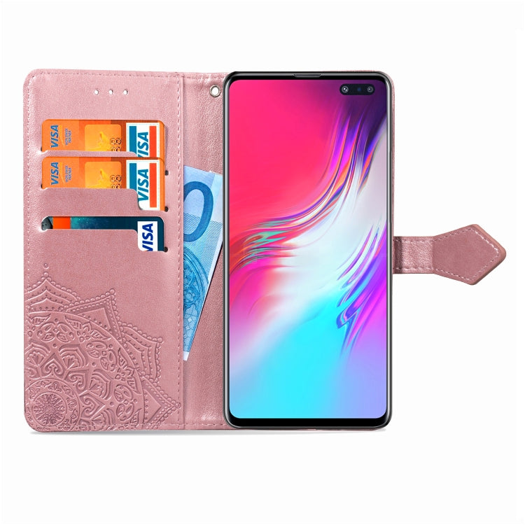 For Galaxy S10 5G Halfway Mandala Embossing Pattern Horizontal Flip Leather Case with Holder & Card Slots & Wallet & Lanyard