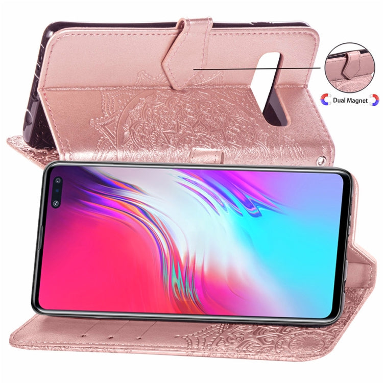 For Galaxy S10 5G Halfway Mandala Embossing Pattern Horizontal Flip Leather Case with Holder & Card Slots & Wallet & Lanyard