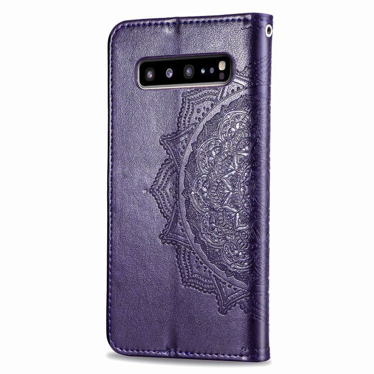 For Galaxy S10 5G Halfway Mandala Embossing Pattern Horizontal Flip Leather Case with Holder & Card Slots & Wallet & Lanyard