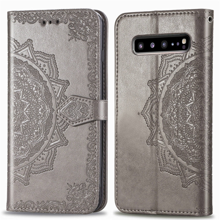 For Galaxy S10 5G Halfway Mandala Embossing Pattern Horizontal Flip Leather Case with Holder & Card Slots & Wallet & Lanyard