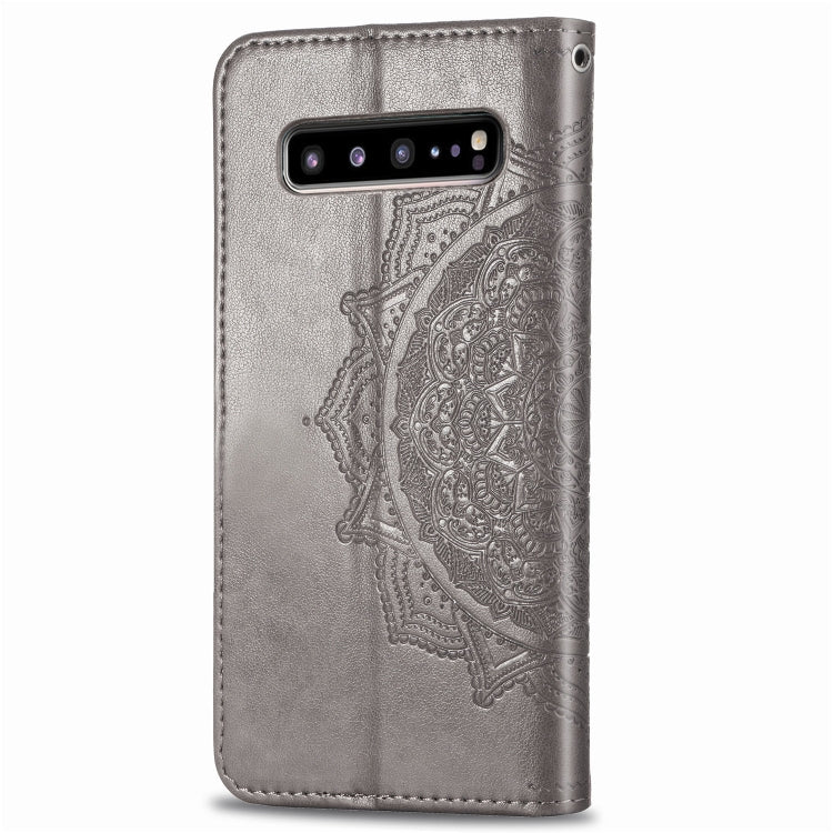 For Galaxy S10 5G Halfway Mandala Embossing Pattern Horizontal Flip Leather Case with Holder & Card Slots & Wallet & Lanyard