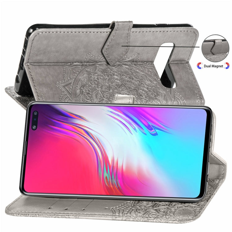 For Galaxy S10 5G Halfway Mandala Embossing Pattern Horizontal Flip Leather Case with Holder & Card Slots & Wallet & Lanyard