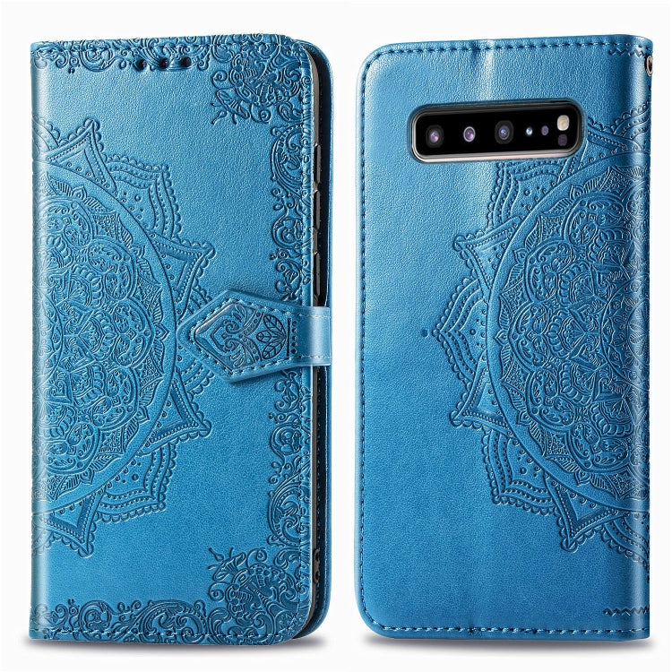 For Galaxy S10 5G Halfway Mandala Embossing Pattern Horizontal Flip Leather Case with Holder & Card Slots & Wallet & Lanyard