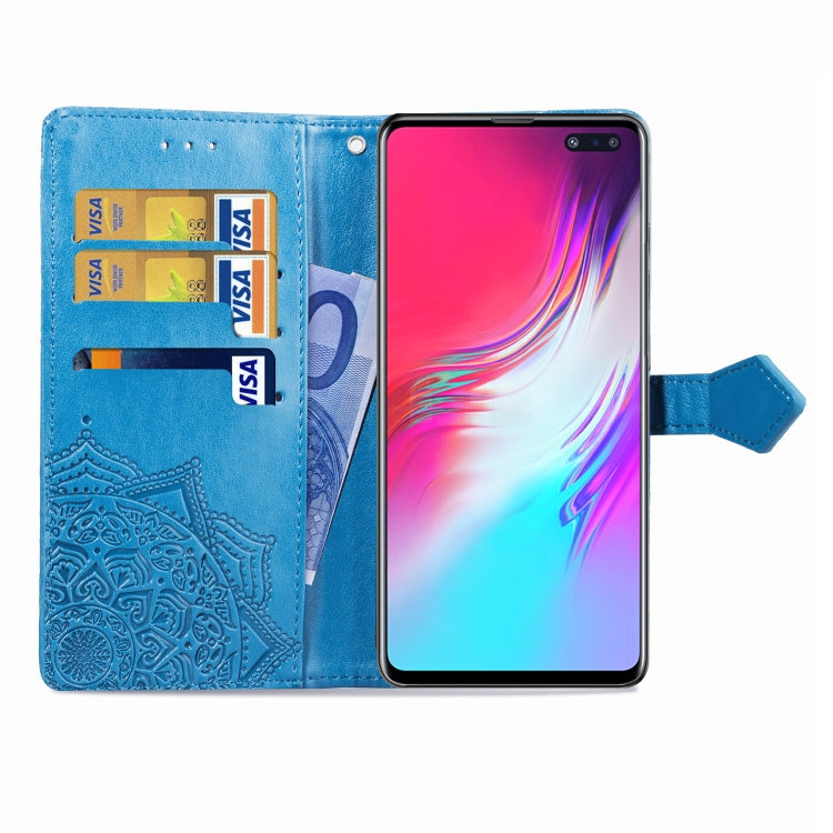 For Galaxy S10 5G Halfway Mandala Embossing Pattern Horizontal Flip Leather Case with Holder & Card Slots & Wallet & Lanyard