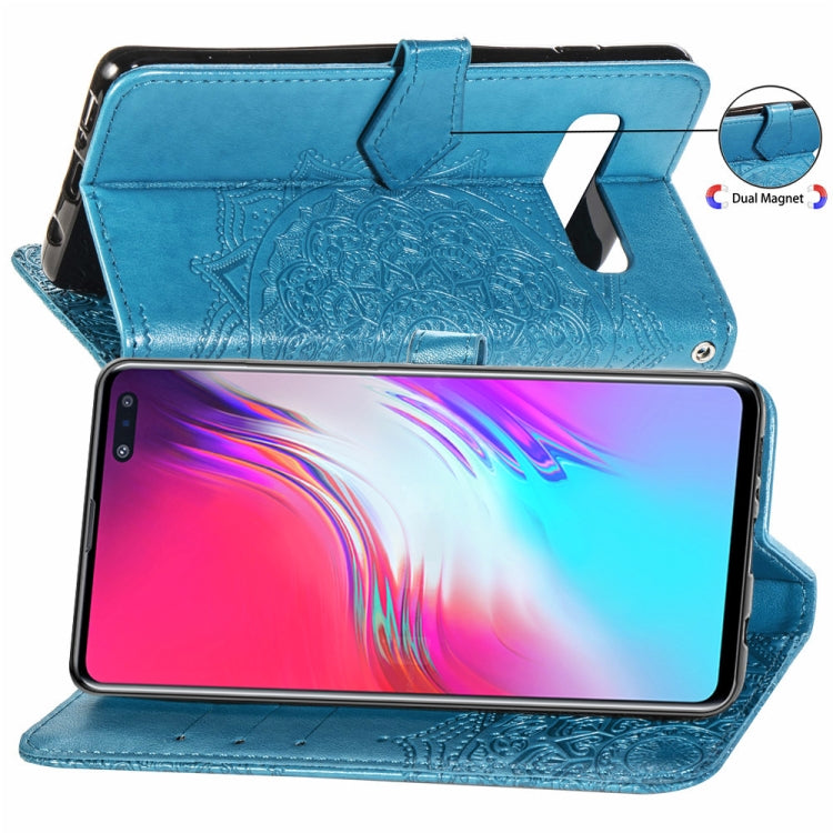 For Galaxy S10 5G Halfway Mandala Embossing Pattern Horizontal Flip Leather Case with Holder & Card Slots & Wallet & Lanyard