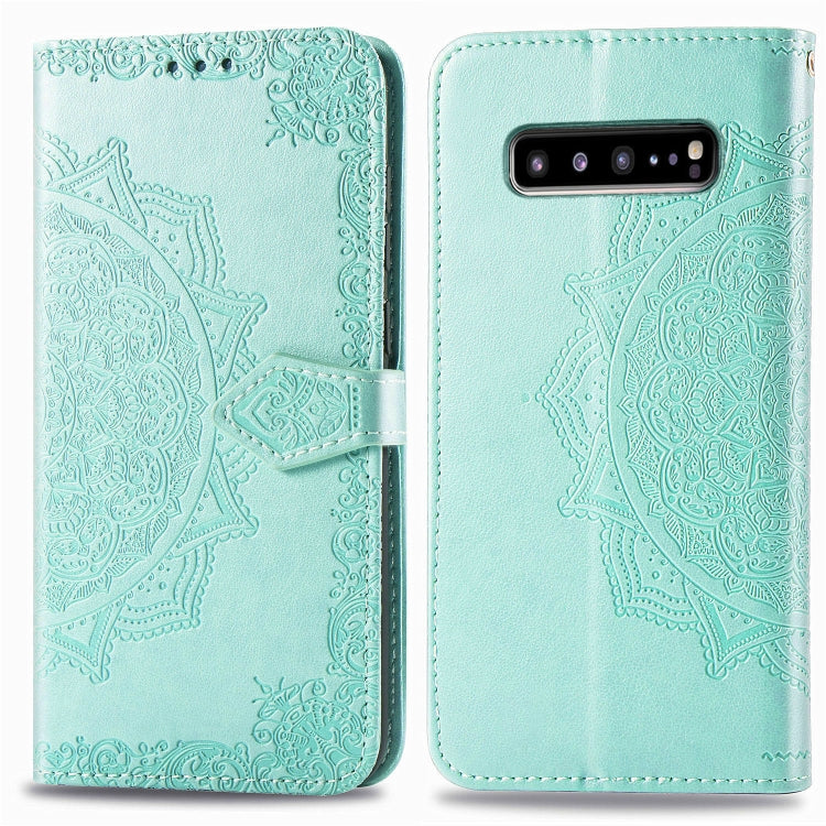 For Galaxy S10 5G Halfway Mandala Embossing Pattern Horizontal Flip Leather Case with Holder & Card Slots & Wallet & Lanyard