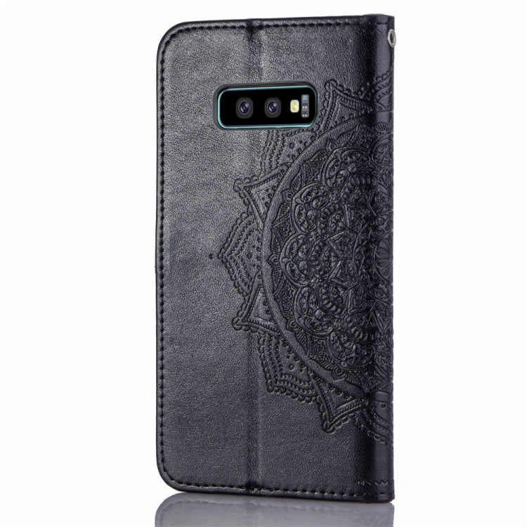 For Galaxy S10e Halfway Mandala Embossing Pattern Horizontal Flip Leather Case with Holder & Card Slots & Wallet & Lanyard