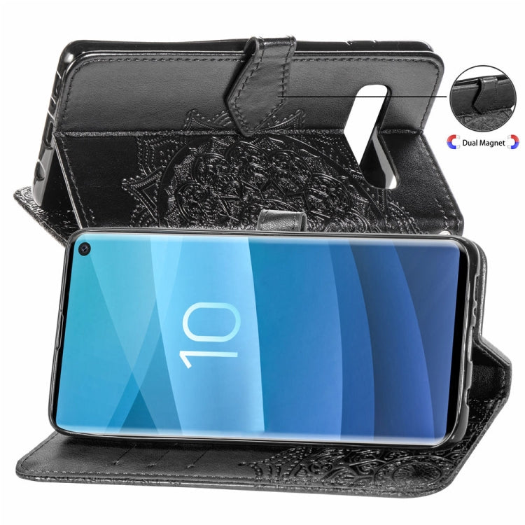 For Galaxy S10e Halfway Mandala Embossing Pattern Horizontal Flip Leather Case with Holder & Card Slots & Wallet & Lanyard