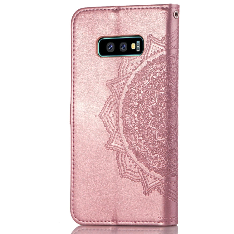 For Galaxy S10e Halfway Mandala Embossing Pattern Horizontal Flip Leather Case with Holder & Card Slots & Wallet & Lanyard