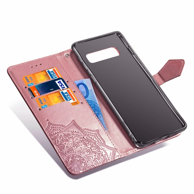 For Galaxy S10e Halfway Mandala Embossing Pattern Horizontal Flip Leather Case with Holder & Card Slots & Wallet & Lanyard