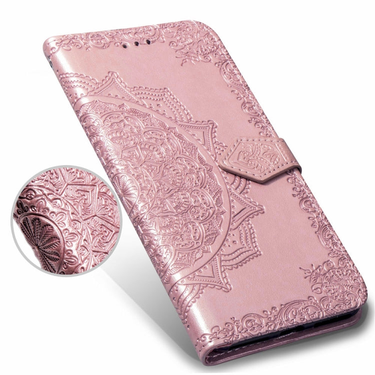 For Galaxy S10e Halfway Mandala Embossing Pattern Horizontal Flip Leather Case with Holder & Card Slots & Wallet & Lanyard