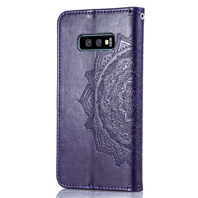 For Galaxy S10e Halfway Mandala Embossing Pattern Horizontal Flip Leather Case with Holder & Card Slots & Wallet & Lanyard