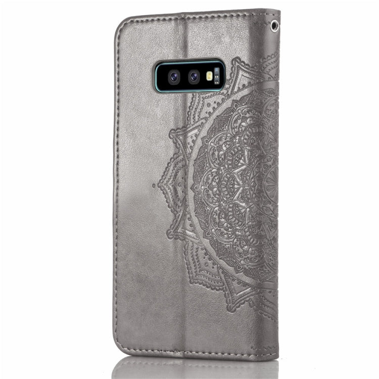 For Galaxy S10e Halfway Mandala Embossing Pattern Horizontal Flip Leather Case with Holder & Card Slots & Wallet & Lanyard