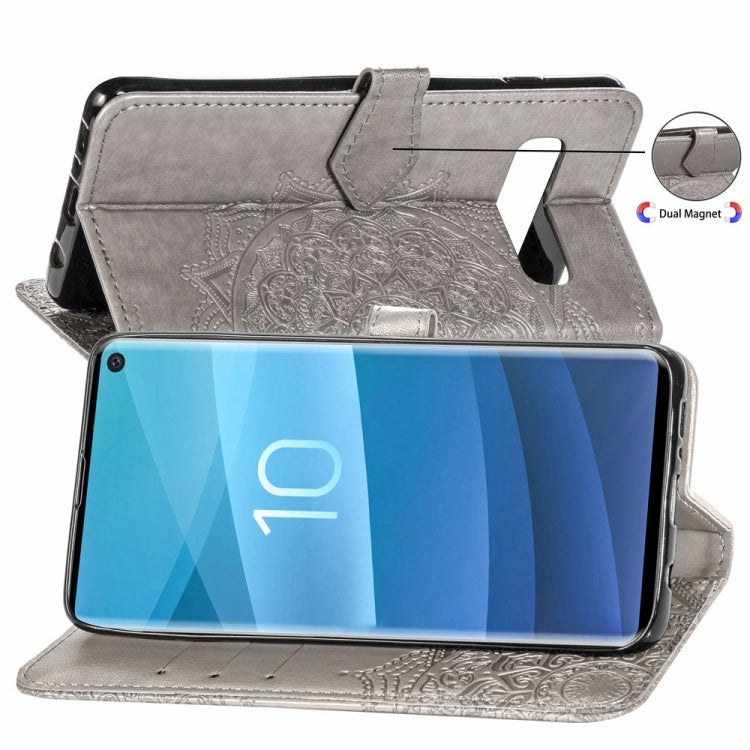 For Galaxy S10e Halfway Mandala Embossing Pattern Horizontal Flip Leather Case with Holder & Card Slots & Wallet & Lanyard