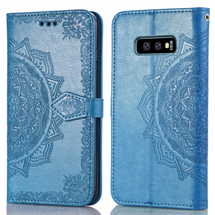 For Galaxy S10e Halfway Mandala Embossing Pattern Horizontal Flip Leather Case with Holder & Card Slots & Wallet & Lanyard