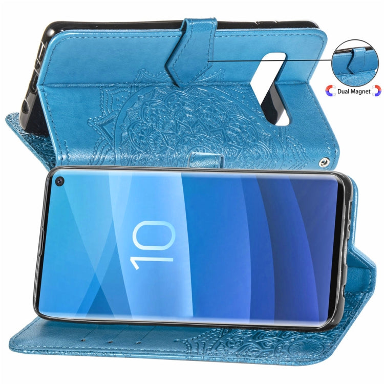 For Galaxy S10e Halfway Mandala Embossing Pattern Horizontal Flip Leather Case with Holder & Card Slots & Wallet & Lanyard