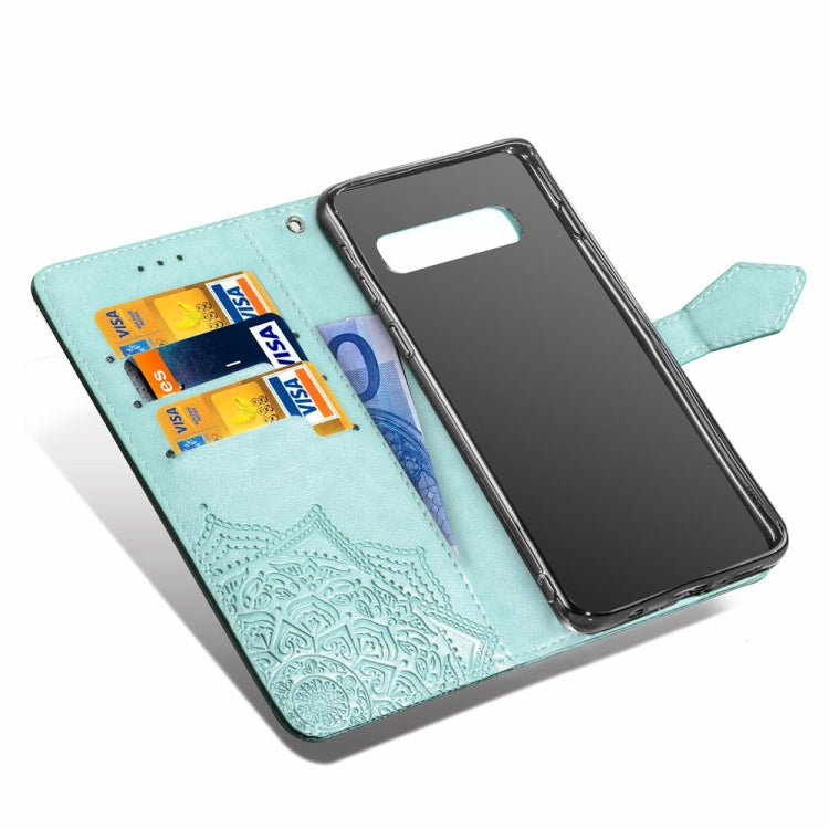 For Galaxy S10e Halfway Mandala Embossing Pattern Horizontal Flip Leather Case with Holder & Card Slots & Wallet & Lanyard