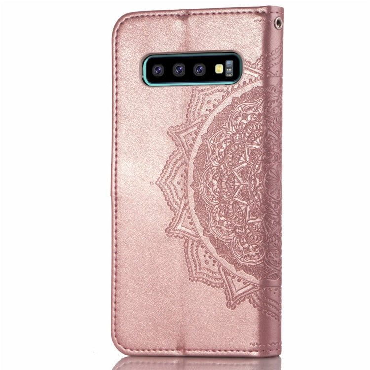 For Galaxy S10+ Halfway Mandala Embossing Pattern Horizontal Flip Leather Case with Holder & Card Slots & Wallet & Lanyard