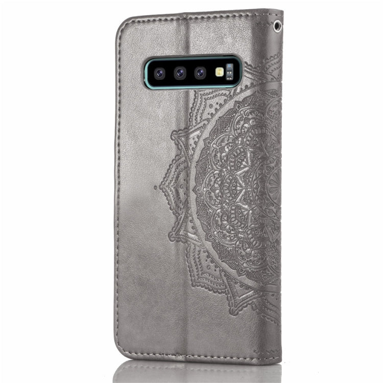 For Galaxy S10+ Halfway Mandala Embossing Pattern Horizontal Flip Leather Case with Holder & Card Slots & Wallet & Lanyard