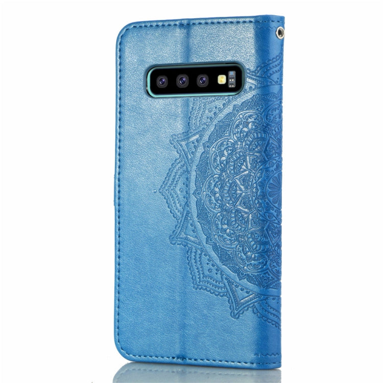 For Galaxy S10+ Halfway Mandala Embossing Pattern Horizontal Flip Leather Case with Holder & Card Slots & Wallet & Lanyard