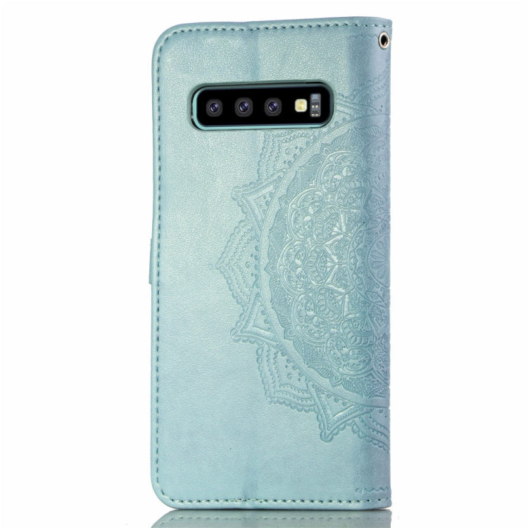 For Galaxy S10+ Halfway Mandala Embossing Pattern Horizontal Flip Leather Case with Holder & Card Slots & Wallet & Lanyard