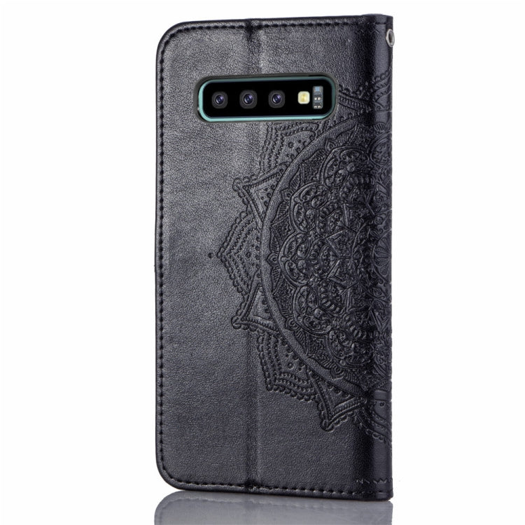 For Galaxy S10 Halfway Mandala Embossing Pattern Horizontal Flip Leather Case with Holder & Card Slots & Wallet & Lanyard