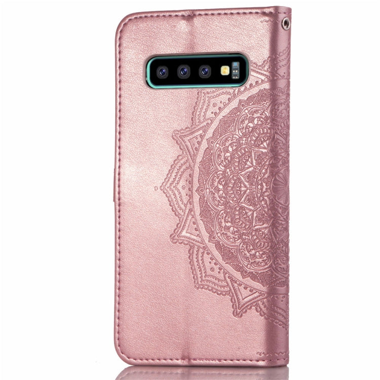 For Galaxy S10 Halfway Mandala Embossing Pattern Horizontal Flip Leather Case with Holder & Card Slots & Wallet & Lanyard