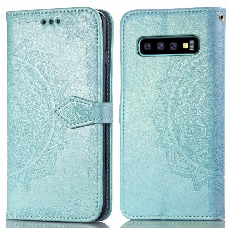 For Galaxy S10 Halfway Mandala Embossing Pattern Horizontal Flip Leather Case with Holder & Card Slots & Wallet & Lanyard